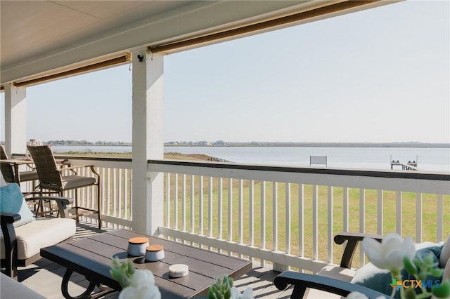 balcony with a water view