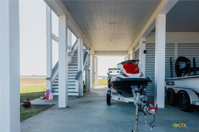 view of car parking with a carport