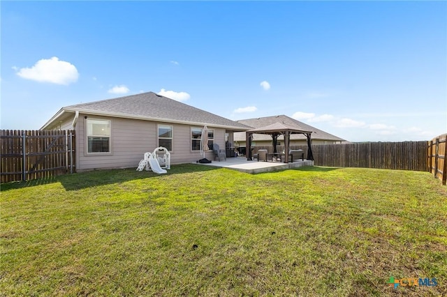 2020 Mallard Ct, Copperas Cove, TX 76522 - back of house with a gazebo, a patio area, and a fenced backyard