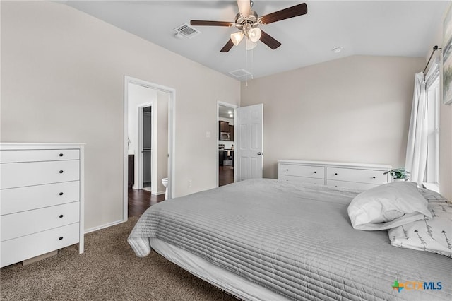 2020 Mallard Ct, Copperas Cove, TX 76522 - bedroom featuring lofted ceiling, carpet, and a ceiling fan