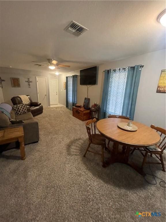 110 Idylwood Pl, Victoria, TX 77901 - living area featuring carpet flooring and ceiling fan