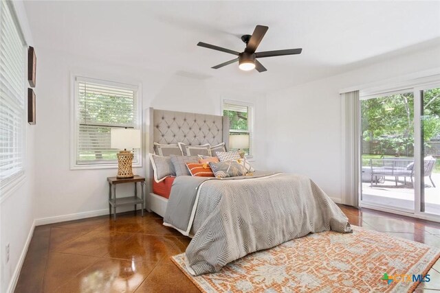 2302 Brooklawn Dr, Temple, TX 76502 - bedroom with access to exterior, multiple windows, and ceiling fan