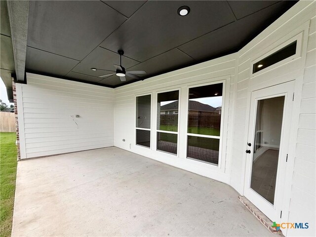 view of patio / terrace with a ceiling fan