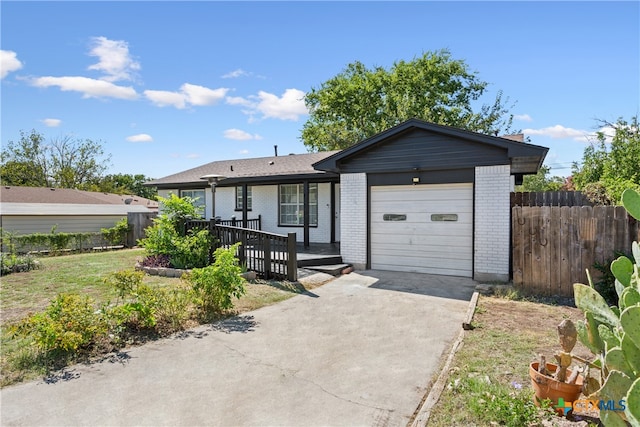 single story home with a garage