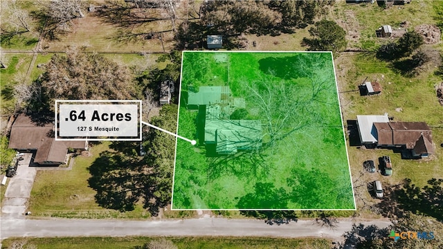 127 S Mesquite Dr, Victoria, TX 77905 - aerial overview of property's location with property parcel outlined