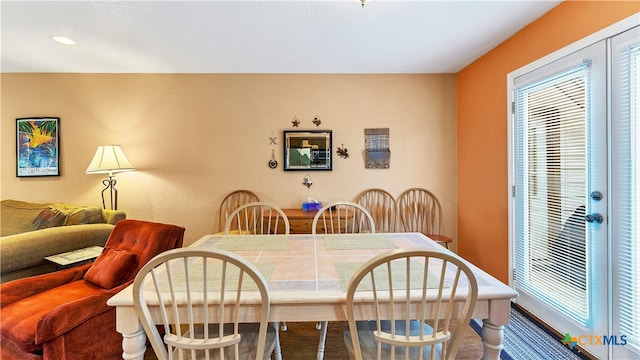 view of dining area