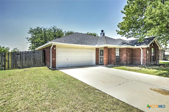 204 James Loop, Killeen, TX 76542 - ranch-style home with a garage, brick siding, concrete driveway, and a chimney