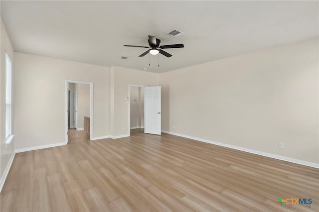 213 Springtree Pkwy, Cibolo, TX 78108 - unfurnished bedroom featuring light wood-style floors and ceiling fan