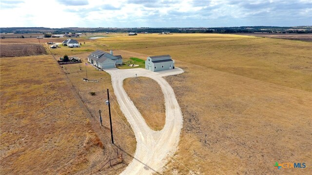 aerial view featuring a rural view