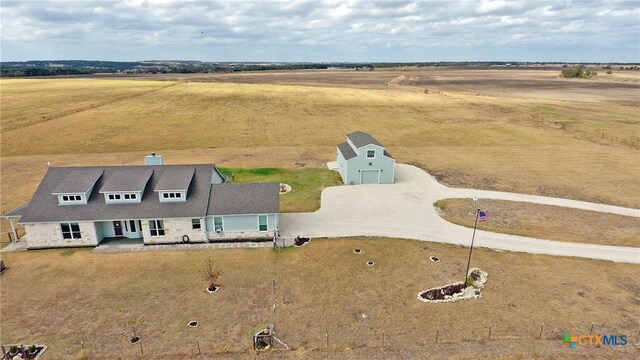 drone / aerial view featuring a rural view