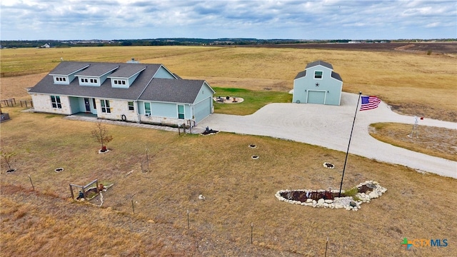 drone / aerial view featuring a rural view