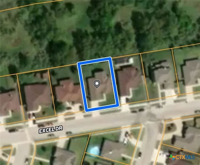1403 Excel Dr, Killeen, TX 76542 - aerial overview of property's location featuring property parcel outlined