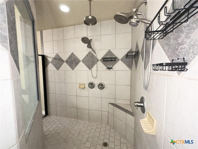 1403 Excel Dr, Killeen, TX 76542 - bathroom with a tile shower and recessed lighting