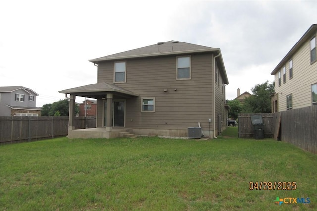 9202 Sage Valley Dr, Temple, TX 76502 - back of property with central air condition unit and a patio
