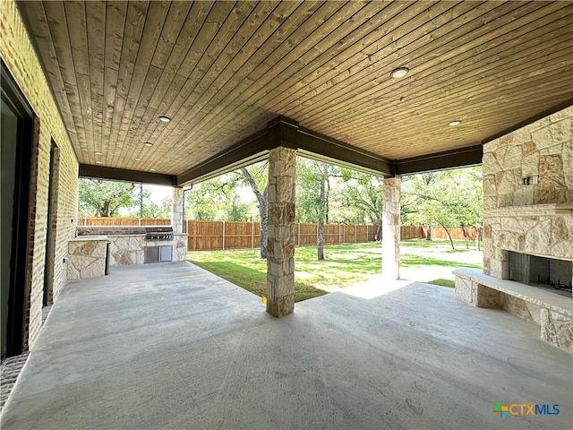 425 Dos Rios Dr, Belton, TX 76513 - view of patio with an outdoor stone fireplace