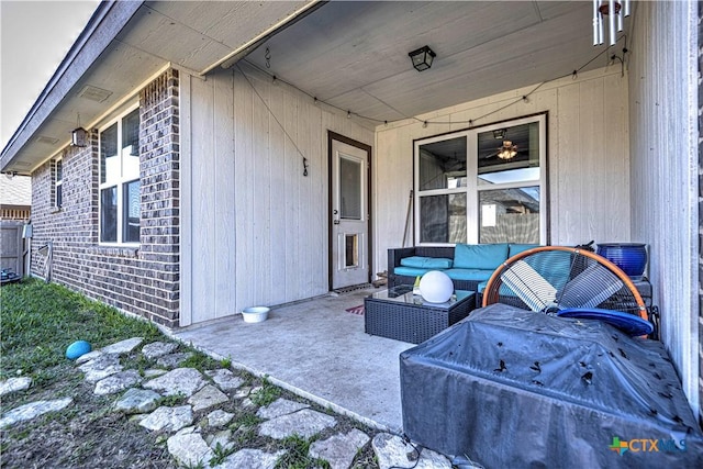 view of patio featuring outdoor lounge area