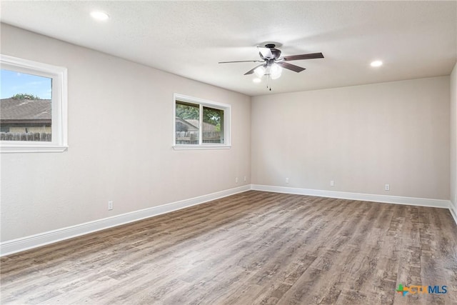 111 Warwick Glen St, Victoria, TX 77904 - unfurnished room featuring wood finished floors, a ceiling fan, and recessed lighting