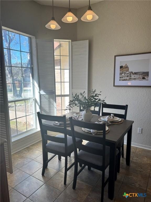 view of tiled dining room