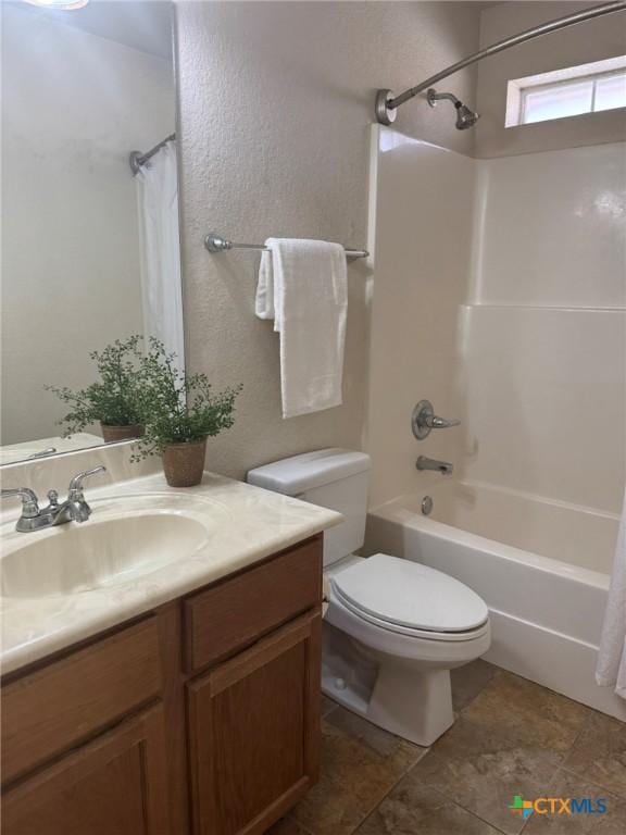 full bathroom featuring vanity, toilet, and shower / bath combo with shower curtain