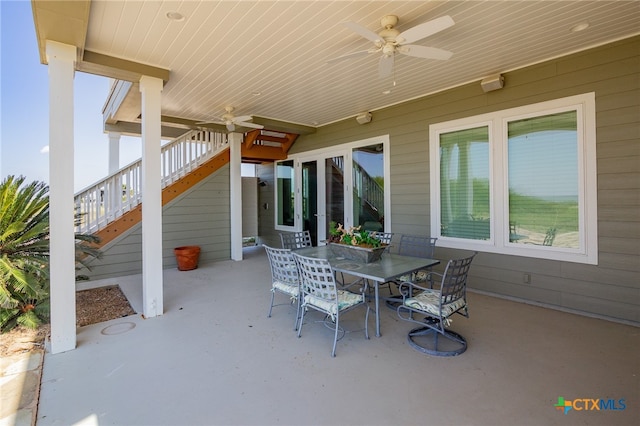 view of patio with ceiling fan