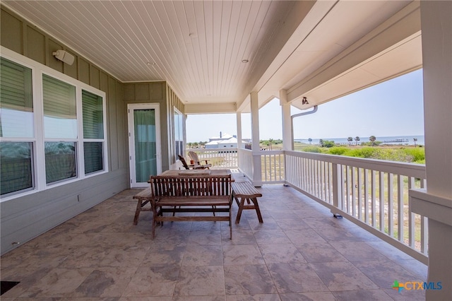 balcony with a water view