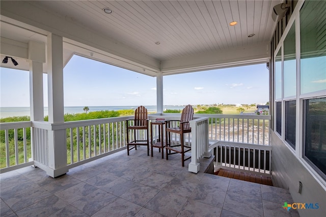 balcony with a water view