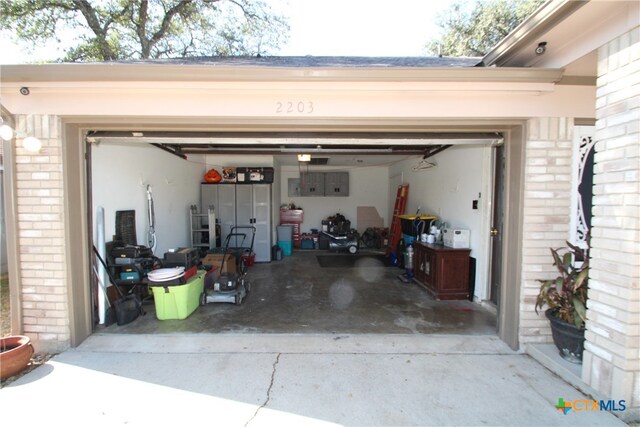 view of garage