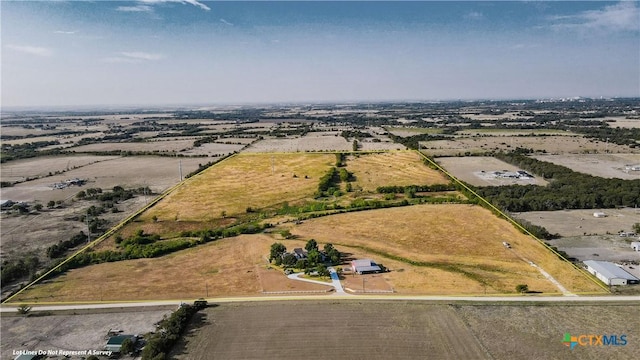 drone / aerial view with a rural view