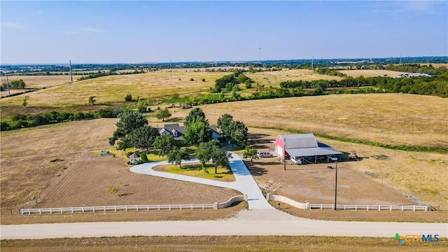 bird's eye view featuring a rural view