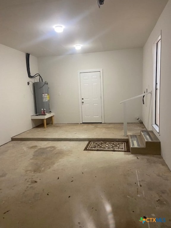 basement with electric water heater