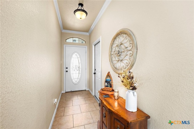 2006 Jesse Dr, Copperas Cove, TX 76522 - doorway to outside with light tile patterned floors, baseboards, and ornamental molding