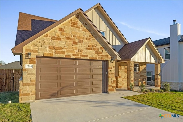 view of front of home with a garage