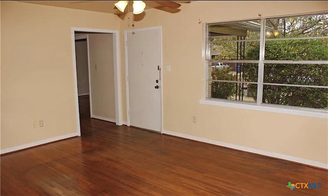 511 Louise St, Copperas Cove, TX 76522 - empty room featuring a ceiling fan and wood finished floors