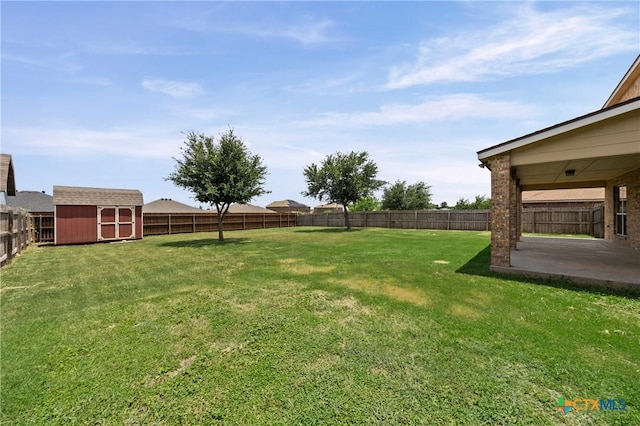 2007 Jefferson Ct, Belton, TX 76513 - fenced backyard featuring a patio area and a storage shed