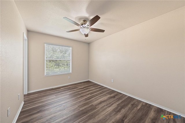 2007 Jefferson Ct, Belton, TX 76513 - spare room featuring ceiling fan and dark wood-style floors