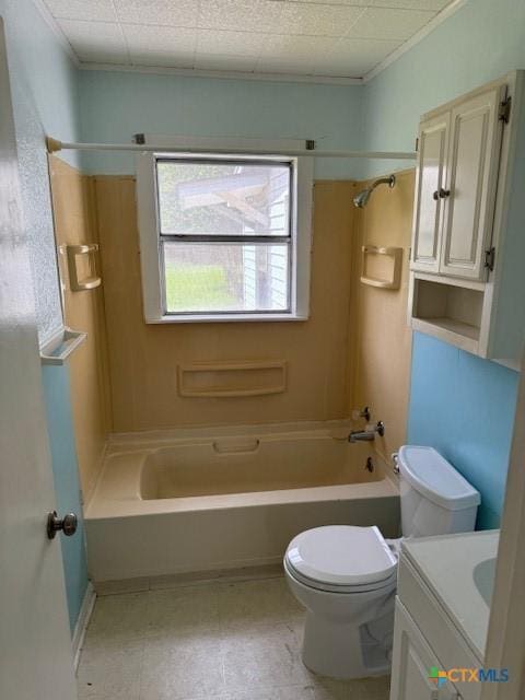 3205 Meadowlane St, Victoria, TX 77901 - full bathroom featuring vanity, shower / bathtub combination, and crown molding