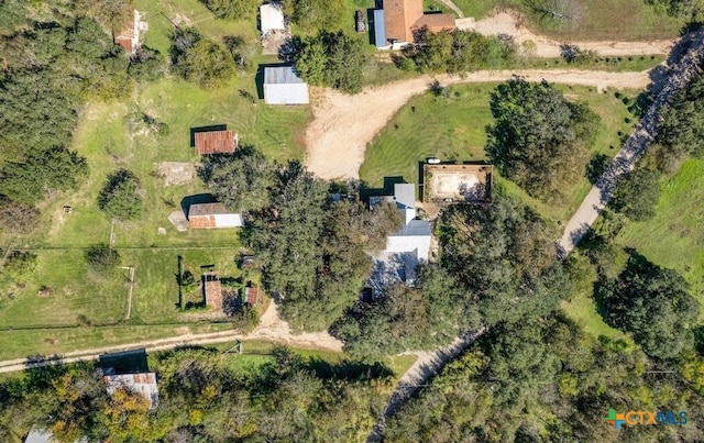 aerial view featuring a rural view