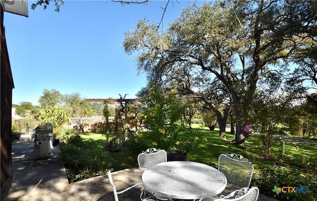 view of patio featuring grilling area