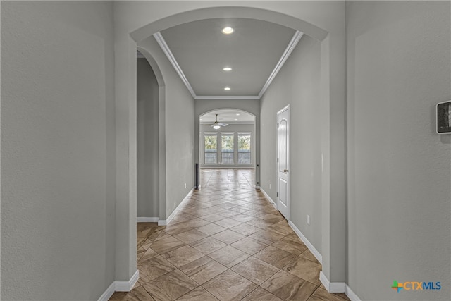 hall with crown molding