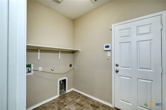 laundry area featuring washer hookup, hookup for a gas dryer, and electric dryer hookup