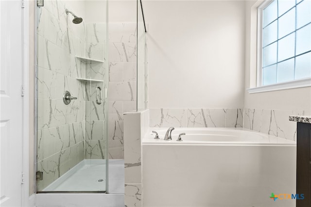 5712 Red Fish Ct, Belton, TX 76513 - full bath featuring a garden tub and a marble finish shower