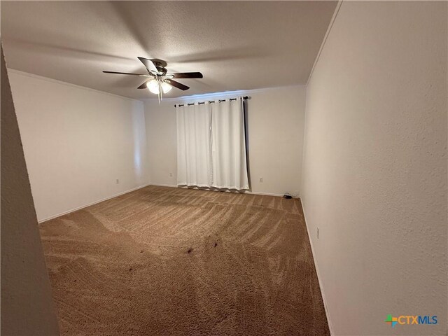 3054 Colorado Dr, Copperas Cove, TX 76522 - spare room with a ceiling fan, carpet, and a textured ceiling