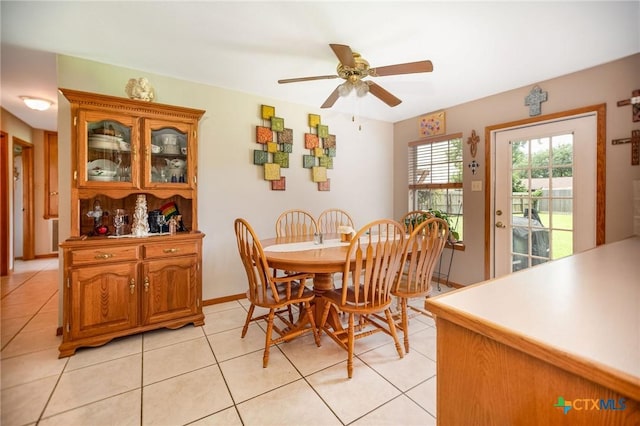 1617 Avalon St, Port Lavaca, TX 77979 - dining room featuring ceiling fan and light tile patterned floors