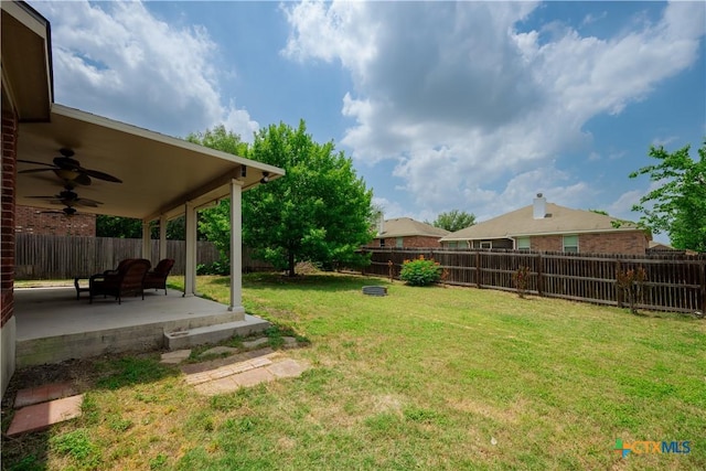 1764 Lower Forty, New Braunfels, TX 78130 - view of yard featuring a patio area and ceiling fan
