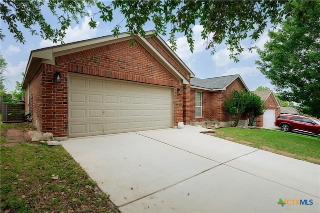 1764 Lower Forty, New Braunfels, TX 78130 - ranch-style home featuring brick siding, an attached garage, and driveway
