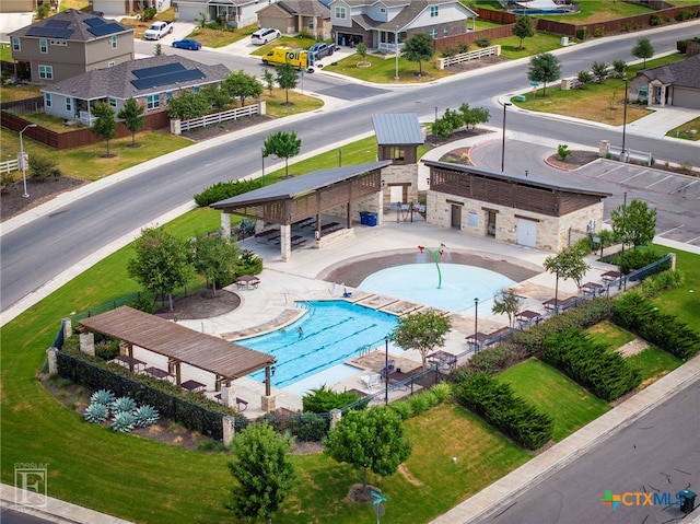 1764 Lower Forty, New Braunfels, TX 78130 - community pool featuring a residential view, a water play area, and a gazebo
