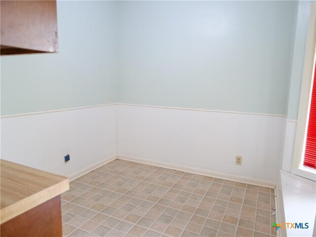 view of spare room