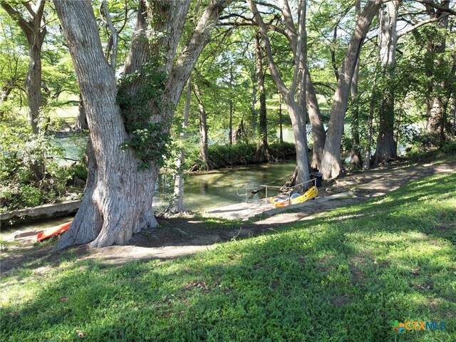 view of yard featuring a water view