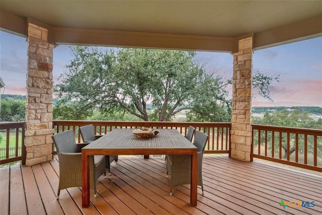 view of deck at dusk