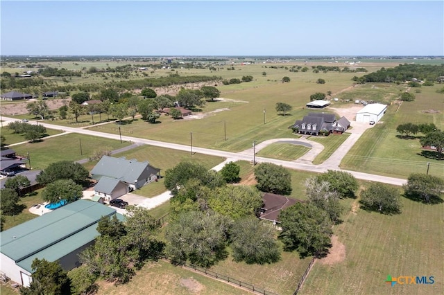 aerial view featuring a rural view